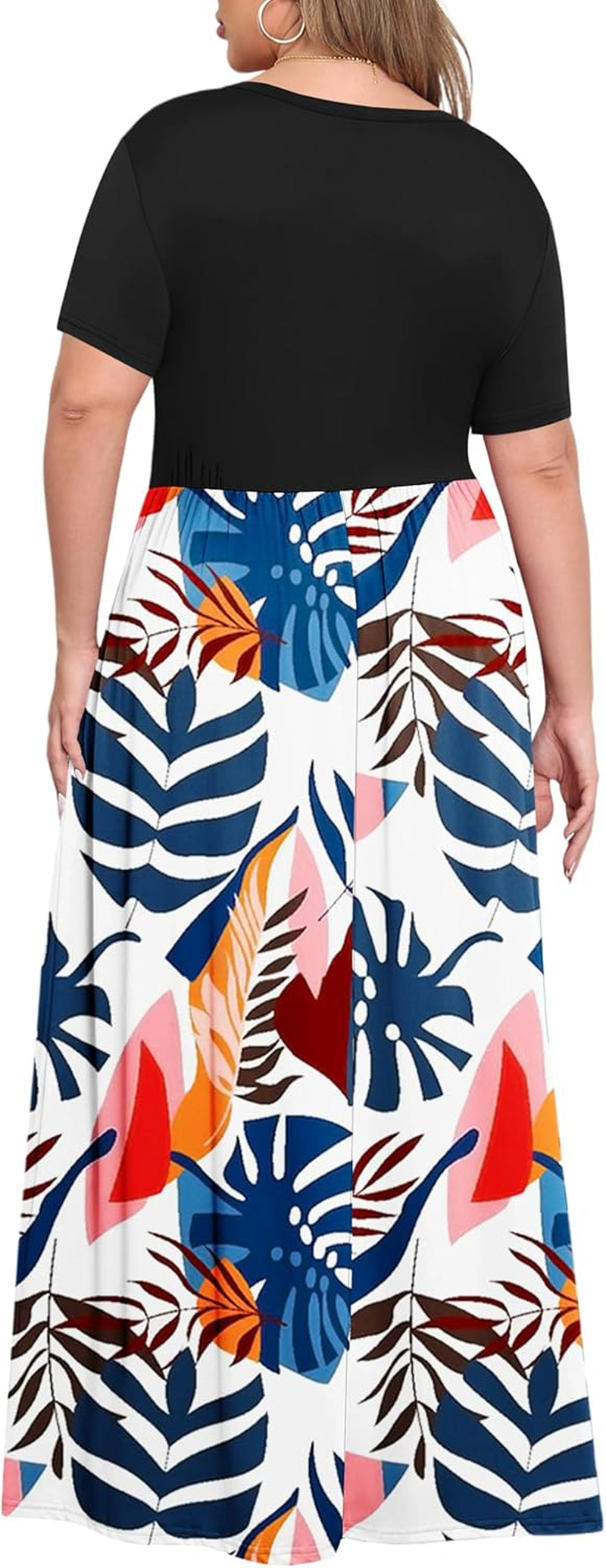 Women’S plus Size Maxi Dresses for Curvy Women Summer Casual Short Sleeve 2025 Long Dress 14W-26W